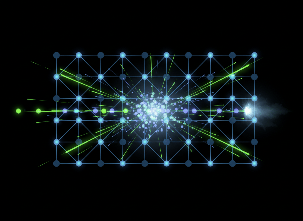 Semiconductor carrier transport illustration showing drift, diffusion, mobility, and recombination with no text.