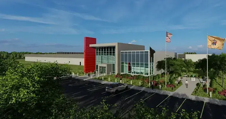 QTS data center building entrance in East Windsor New Jersey