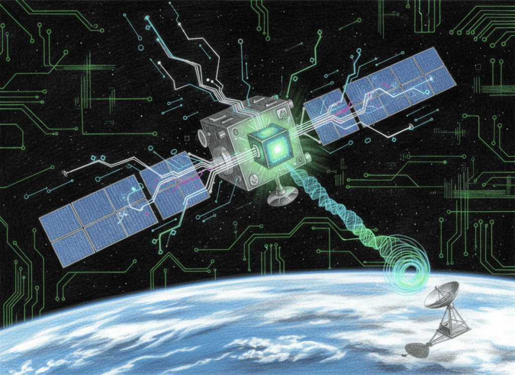 Satellite processing data with onboard AI compute above Earth