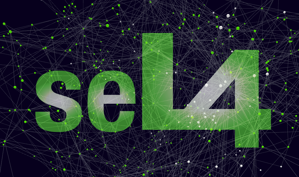 Official seL4 Foundation logo graphic over a connected green and white network of nodes