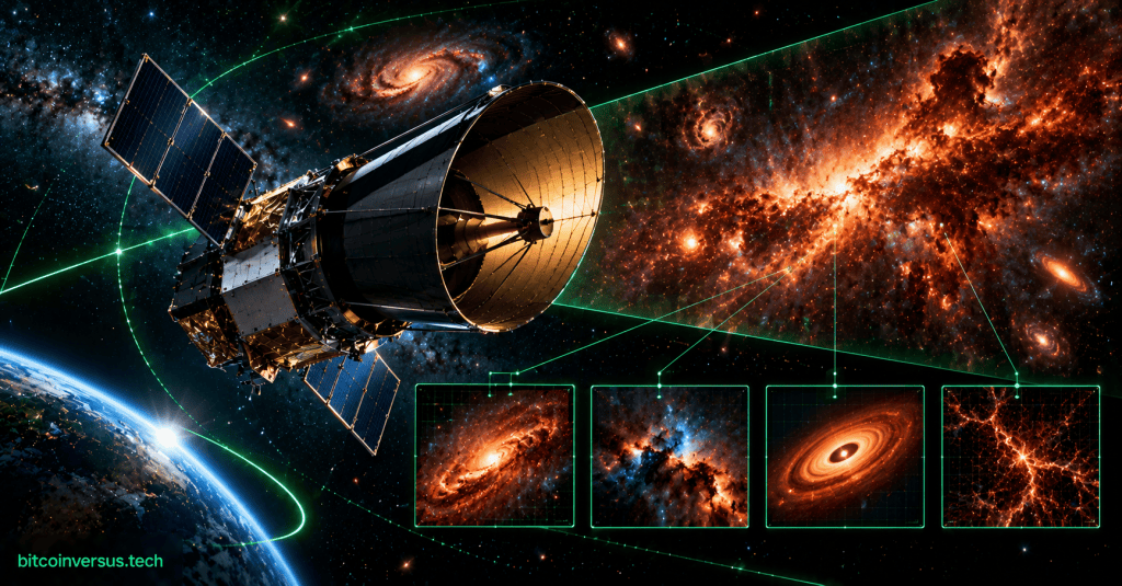 Conceptual far-infrared space telescope studying dusty galaxies, star formation and planetary systems.
