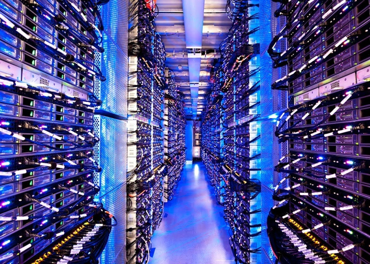 Official Westbridge Fontus page photograph of server racks; illustrative, not an operating Fontus facility