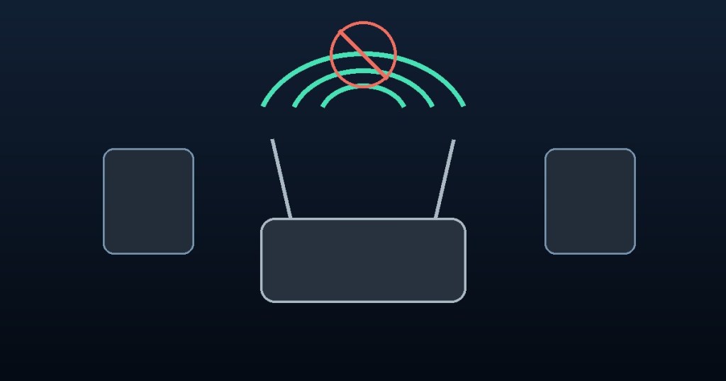 Original editorial cover showing local Wi-Fi devices connected to a router while the upstream internet link is unavailable
