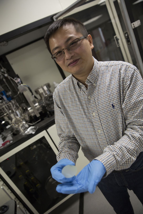 Yuji Zhao in Arizona State University's gallium nitride semiconductor research lab